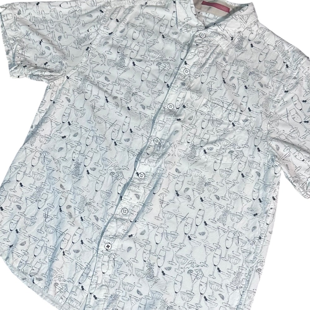 Tommy Bahama Shirt Mens Medium White The Veracruz Cay Cocktail Pineapple Viscose